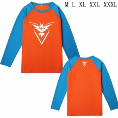 宠物小精灵黄队标志E款长袖T恤M L XL XXL XXXL