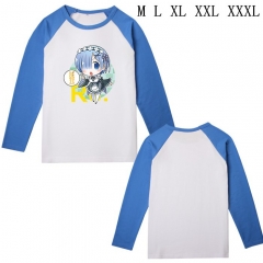 从零开始的异世界生活蕾姆Q版H款长袖T恤M L XL XXL XXXL