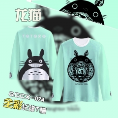 QCCX074-龙猫动漫全彩长袖T恤