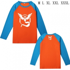 宠物小精灵蓝队标志E款长袖T恤M L XL XXL XXXL