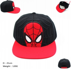 蜘蛛侠系列蜘蛛卡通标志红色帽檐黑色棒球帽