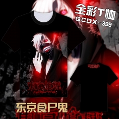 QCDX399-东京食尸鬼动漫全彩T恤【黑领]