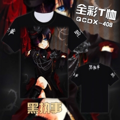 QCDX408-黑执事动漫全彩T恤【黑领】
