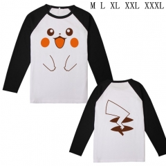 宠物小精灵皮卡丘C款长袖T恤M L XL XXL XXXL