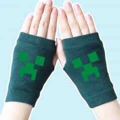 我的世界绿色方块墨绿半指手套