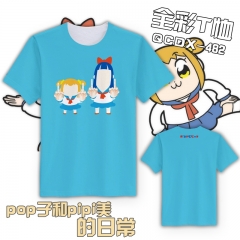 QCDX482-pop子和pipi美的日常动漫全彩T恤