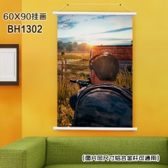 (60X90)BH1302绝地求生游戏白色塑料杆挂画