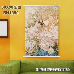 (60X90)BH1380-紫罗兰永恒花园动漫白色塑料杆挂画