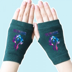 魔兽星空标志墨绿色手套