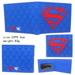 超人标志硅胶蓝色钱包