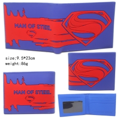 超人硅胶标志拉长蓝色钱包