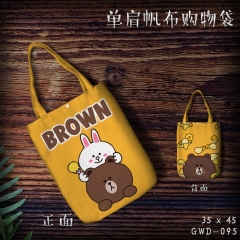 GWD095-布朗熊动漫单肩帆布购物袋
