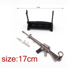 绝地求生大逃杀M16A4步枪合金武器钥匙扣 17厘米金属模型