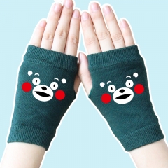 熊本熊2墨绿色半指手套