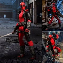 One 12 Mezco蚂蚁 Deadpool 反英雄 6寸布衣 死侍 1代 红色款 可动模型手办模型 16厘米