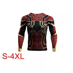 复仇者联盟蜘蛛侠紧身衣他长袖t shirt S-4XL