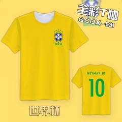 QCDX531-2018俄罗斯世界杯巴西国家队球衣全彩T恤
