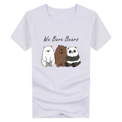 咱们裸熊 T恤 动漫 周边 可爱动物图案男女学生修身圆领短袖T恤衫