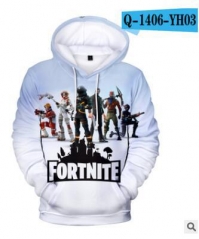 跨境专供Fortnite堡垒之夜3D数码印花男女宽松潮流带帽卫衣新款