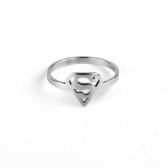 欧美速卖通饰品 钛钢超人戒指 外贸热销S标志不锈钢指环 厂家批发