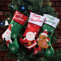 跨境新品圣诞袜 圣诞节装饰品老人麋鹿圣诞礼品礼物袋糖果袋挂件