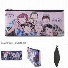 BTS 防弹少年团 happy birthday款 拉链PU笔袋 20X9CM 20G