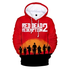 爆品荒野大嫖客 RED DEAD REDEMPTION 2数码印花3D带帽长袖卫衣