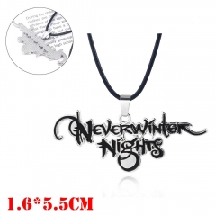 游戏周边无冬之夜logo黑色文字项链Never winter Nights合金项链