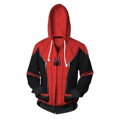 新款漫威蜘蛛侠 英雄远征英雄 3D印花拉链开衫连帽运动外套卫衣