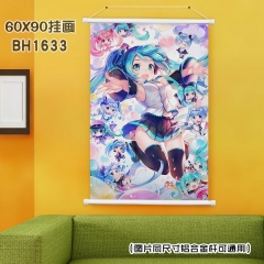 (60X90)BH1633-VOCALOID初音 动漫白色塑料杆挂画