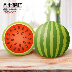 YBZ007-西瓜 水果细毛绒圆形抱枕