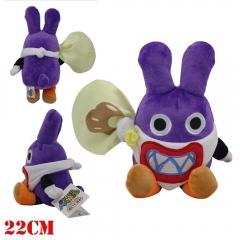 超级玛丽Super Mario马里奥毛绒玩具公仔紫色隐形小偷兔子菇种子