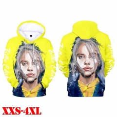 2019跨境热销洛杉矶新晋歌手 Billie Eilish 3D数码打印带帽卫衣