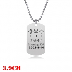 TXT组合 不锈钢TOMORROW X TOGETHER刻字项链 韩国人气男团吊牌