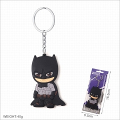 复仇者联盟蝙蝠侠黑色双面软胶钥匙扣挂件