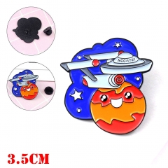 新款卡通星际迷航NCC-1701宇宙飞船胸针宇宙星星珐琅针背包徽章