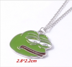 搞笑Pepe The Frog悲伤蛙项链 青蛙佩佩表情包古怪吊坠项链 wish