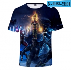 跨境专供Avengers Endgame复仇者联盟4数码印花3D短袖T恤电影同款