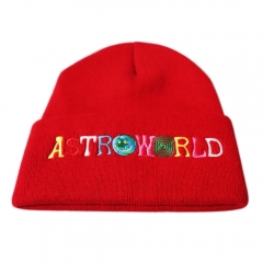 欧美 Astroworld WISH YOU WERE HERE毛线帽刺绣针织帽套头嘻哈帽