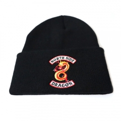 欧美流行河谷镇毛线帽riverdale刺绣针织帽保暖套头嘻哈帽10色