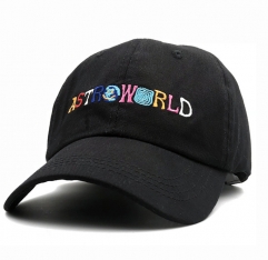 新款Travis Scott Astroworld Hat 字母刺绣嘻哈棒球帽男女弯檐帽