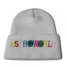 欧美 Astroworld WISH YOU WERE HERE毛线帽刺绣针织帽套头嘻哈帽
