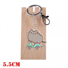 日本可爱猫咪后院 胖吉猫亚克力透明双面钥匙扣 挂件