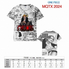 海贼王漫画版MQTX2024 全彩印花短袖T恤-XXS-5XL共10个码