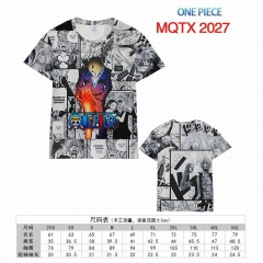 海贼王漫画版MQTX2027 全彩印花短袖T恤-XXS-5XL共10个码