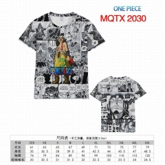 海贼王漫画版MQTX2030 全彩印花短袖T恤-XXS-5XL共10个码