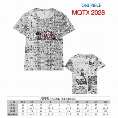 海贼王漫画版MQTX2028 全彩印花短袖T恤-XXS-5XL共10个码