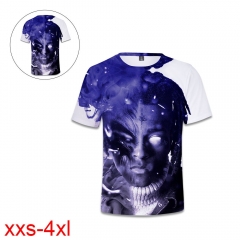 欧美热搜XXXTentacion 美国说唱歌手吸汗透气数码印花3d短袖T恤