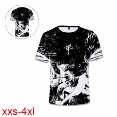 欧美热搜XXXTentacion 美国说唱歌手吸汗透气数码印花3d短袖T恤