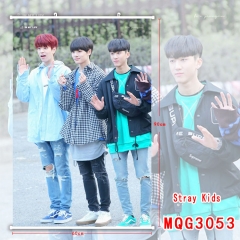 Stray Kids韩国明星周边MQG-3053白色塑料杆布画挂画 60X90墙画